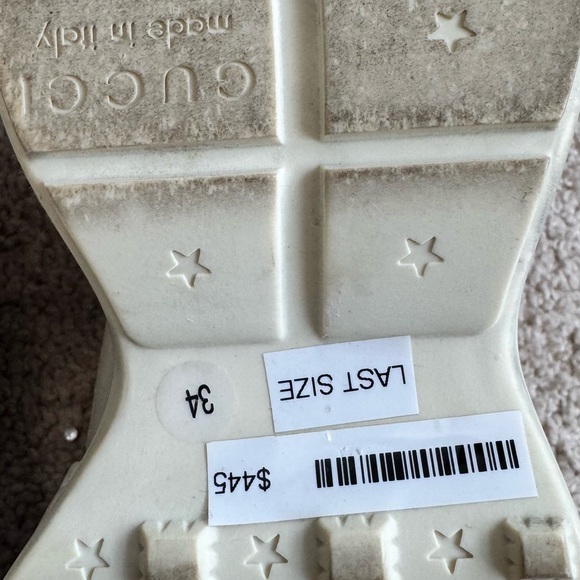 Gucci Rhyton Leather Women’s Distressed Ivory Sneakers, Size 34/4 - Picture 10 of 16